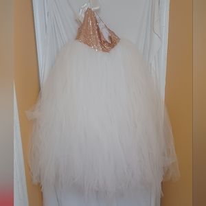 Rose gold flower girl dress